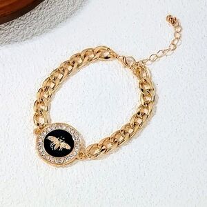 Chunky Black, Gold & Bling Bracelet